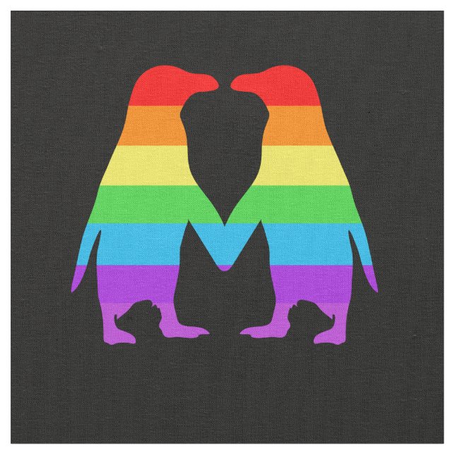 Regenbogen-Pinguine, die Hände halten Stoff (Nahaufnahme)