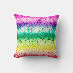 Regenbogen-Pinsel-Spritzer Moderne Abstrakte Kunst Kissen