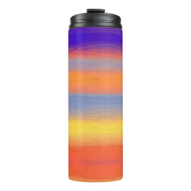Regenbogen-Pinselstrich-Verlauf Thermosbecher (Vorderseite)