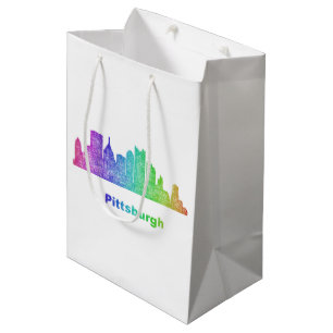 Regenbogen-Pittsburgh-Skyline Mittlere Geschenktüte