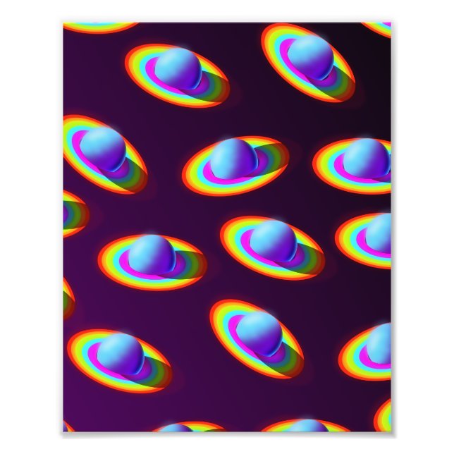 Regenbogen-Planeten-Muster Fotodruck (Vorne)