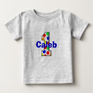 Regenbogen-Polka-Punkt-erstes Geburtstags-Shirt Baby T-shirt