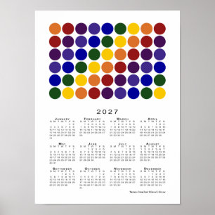 Regenbogen-Polka-Punkte LGBTQ-Stolz 2027 Kalender Poster