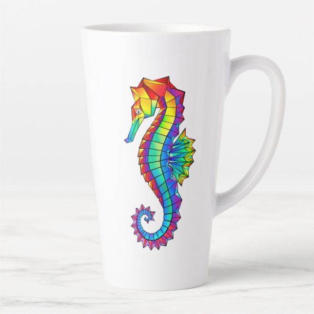 Regenbogen-Polygonal-Seepferdchen Milchtasse (Rechts)