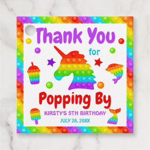 Regenbogen-Pop-It-Fidget-Spielzeug-Geburtstagsfeie Geschenkanhänger