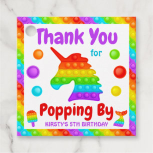 Regenbogen-Pop-It-Fidget-Spielzeug-Geburtstagsfeie Geschenkanhänger