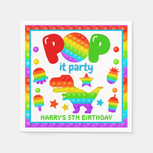 Regenbogen-Pop-It-Fidget-Spielzeug-Geburtstagsfeie Serviette