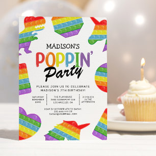 Regenbogen-Pop-It-Geburtstags-Einladung Einladung