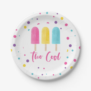 Regenbogen Pop Two Cool 2. Geburtstag Pappteller