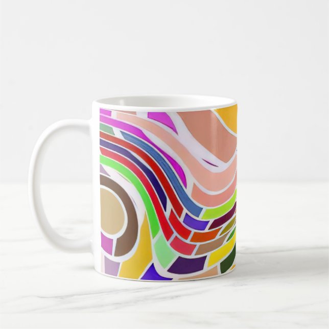 Regenbogen-Pop-Wellen Kaffeetasse (Links)