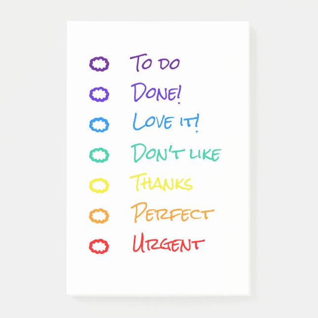 Regenbogen Post-it Klebezettel (Vorderseite)