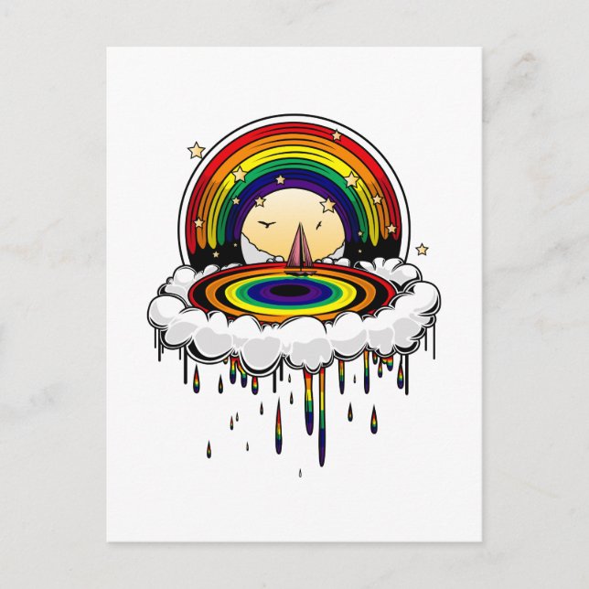 Regenbogen Postkarte (Vorderseite)