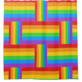 Regenbogen Pride Grid Duschvorhang