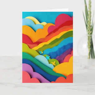 Regenbogen-Prisma-Papiercollage Karte