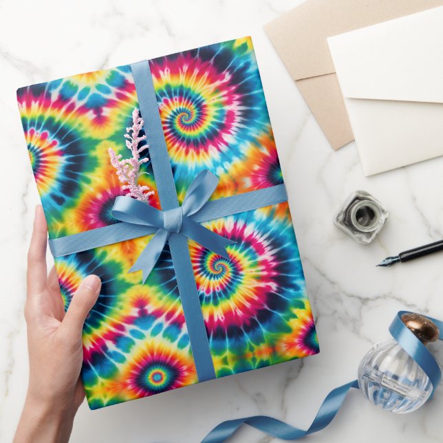 Regenbogen-Psychedelic-Tie-Dye-Geschenkpapier Geschenkpapier (Schenken)
