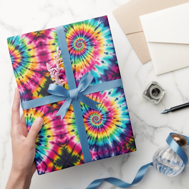 Regenbogen-Psychedelic-Tie-Dye-Geschenkpapier Geschenkpapier (Schenken)