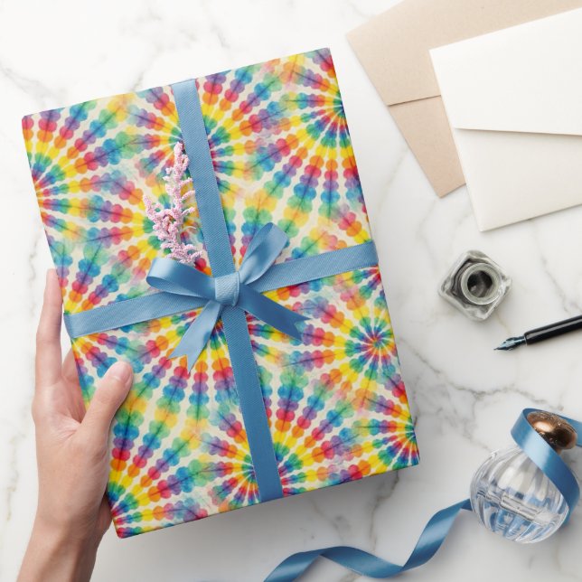 Regenbogen-Psychedelic-Tie-Dye-Geschenkpapier Geschenkpapier (Schenken)