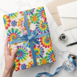 Regenbogen-Psychedelic-Tie-Dye-Geschenkpapier Geschenkpapier