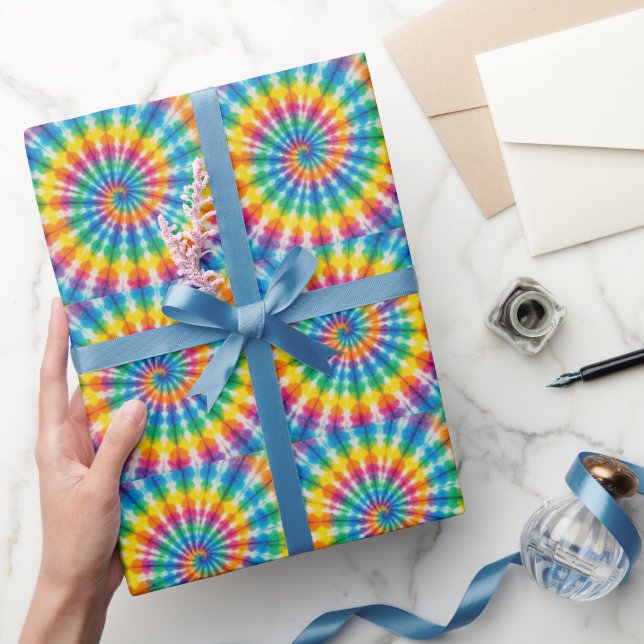 Regenbogen-Psychedelic-Tie-Dye-Geschenkpapier Geschenkpapier (Schenken)