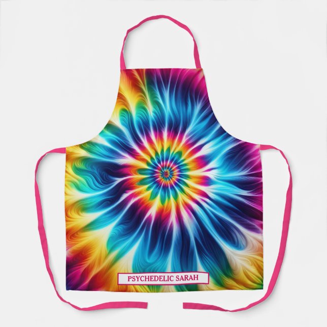 Regenbogen-Psychedelic-Tie-Dye-Schürze Schürze (Vorderseite)