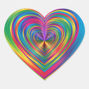 Regenbogen-Psychedelisch Erstellen Sie Ihre eigene Herz-Aufkleber