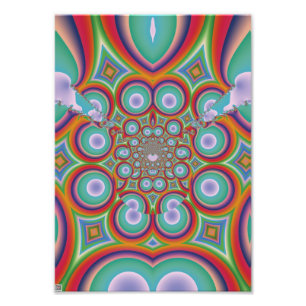 Regenbogen-Psychedelische-Optische-Abstrakte-Kunst Fotodruck