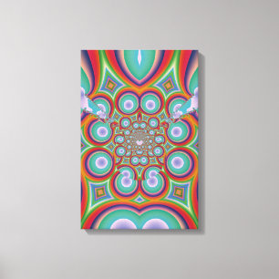 Regenbogen-Psychedelische-Optische-Abstrakte-Kunst Leinwanddruck