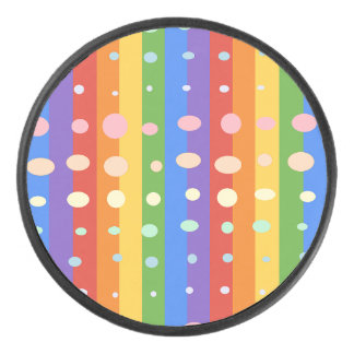 REGENBOGEN PUNKT STREIFEN EISHOCKEY PUCK