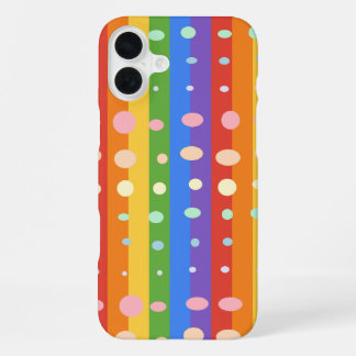 REGENBOGEN PUNKT STREIFEN iPhone 16 PLUS HÜLLE
