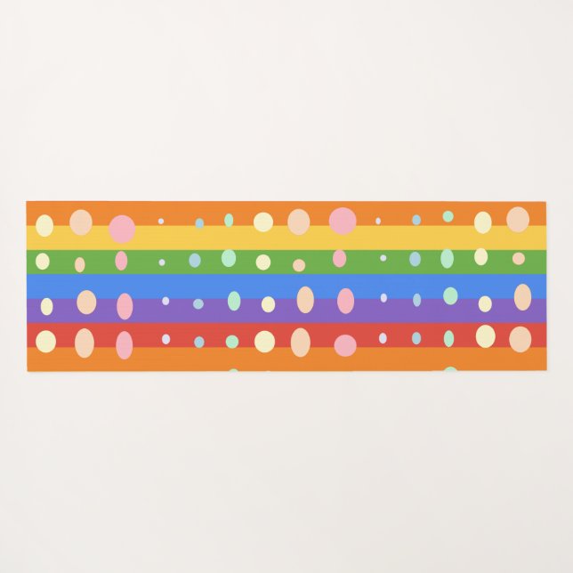 REGENBOGEN PUNKT STREIFEN YOGAMATTE (Rückseite (Horizontal))