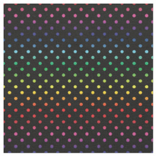 Regenbogen-Punkte auf Schwarz Stoff