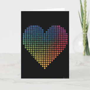 Regenbogen-Punkte-Herzkarte Karte