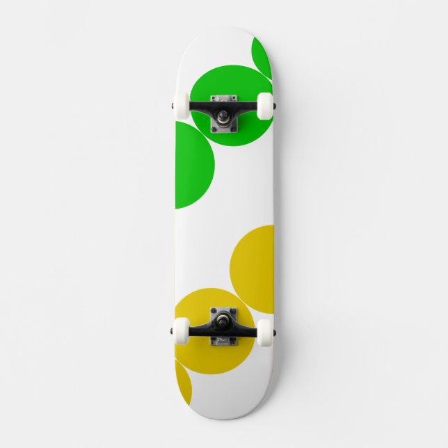 Regenbogen Punkte Skateboard (Vorderseite)