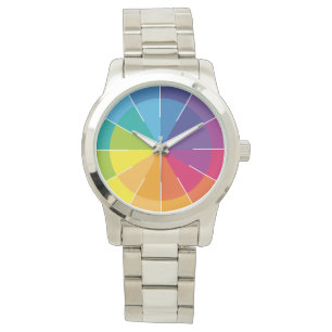 Regenbogen Puristisch und klar Armbanduhr