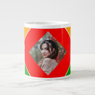 Regenbogen-Puzzle-Buchstabe X-Monogramm Jumbo-Tasse