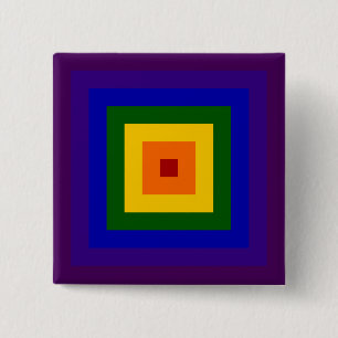 Regenbogen-Quadrat Button