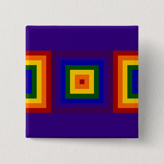 Regenbogen-Quadrate Button (Vorderseite)