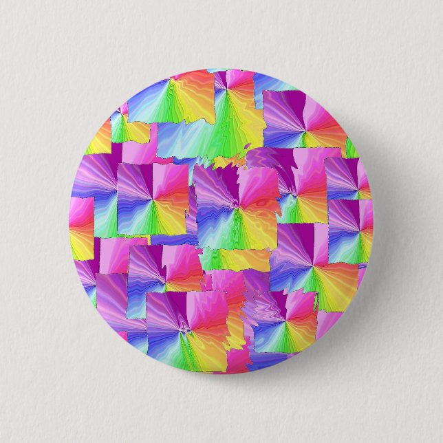 Regenbogen-Quadrate Button (Vorderseite)