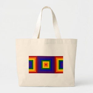 Regenbogen Quadrate Jumbo Stoffbeutel