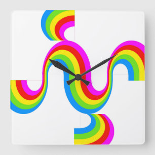 REGENBOGEN QUADRATISCHE WANDUHR