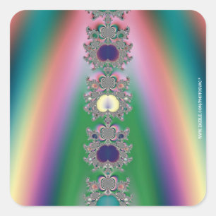 Regenbogen Quadratischer Aufkleber
