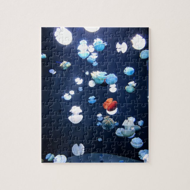 Regenbogen-Qualle-Monogramm-Puzzlespiel Puzzle (Vertikal)