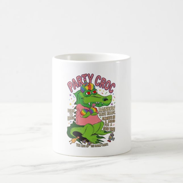 Regenbogen-Rave-Sumpfparty Kaffeetasse (Mittel)