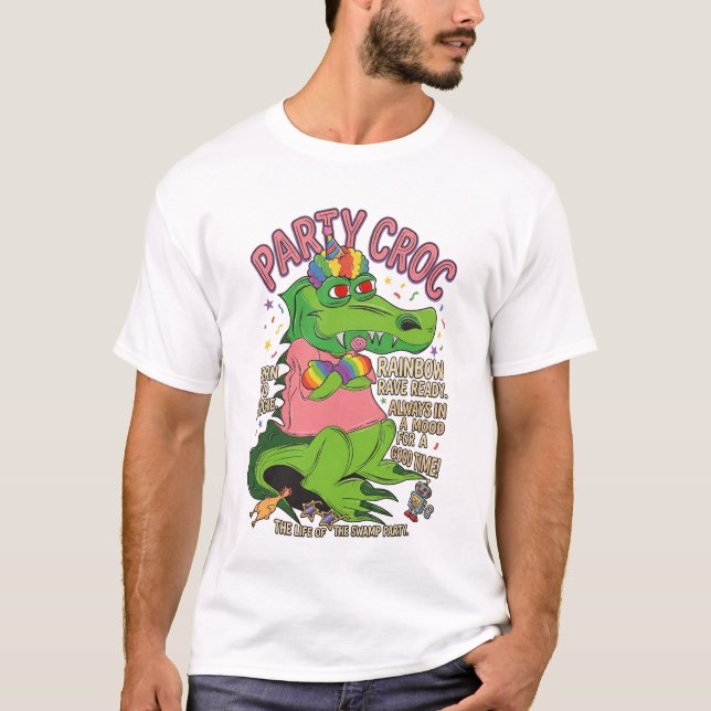 Regenbogen-Rave-Sumpfparty T-Shirt (Vorderseite)