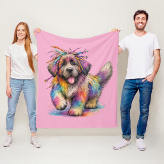 Regenbogen-Rebell-Wasserfarbe Newf Fleecedecke