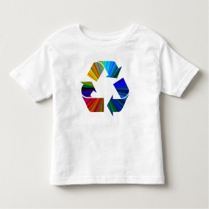 Regenbogen Recycelnd Symbol Zeichen farbig Kleinkind T-shirt