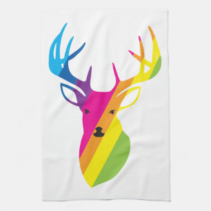 Regenbogen-Rentiere Küchentuch