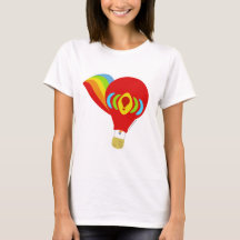 Regenbogen-Retro-Heißluftballon-Cartoon-Illustrati