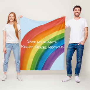 REGENBOGEN Rette meinen Planeten (anpassbar) Fleecedecke