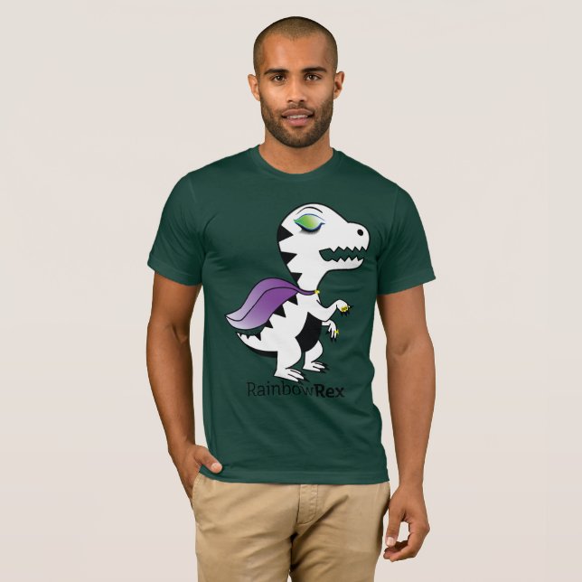 Regenbogen Rex Dragqueen T-Shirt (Vorne ganz)